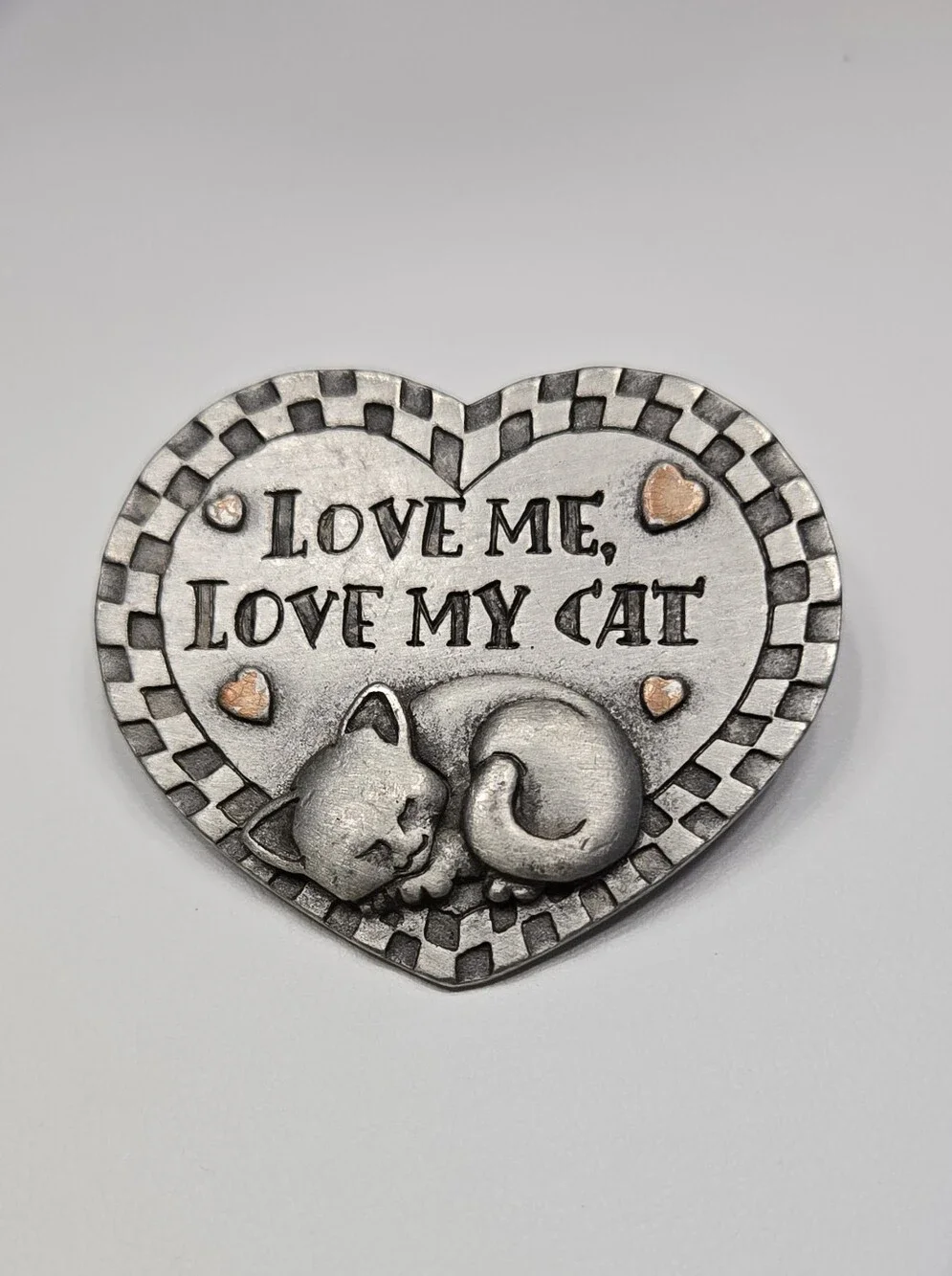 Love Me Love My Cat Brooch Sleep Cat Brooch Spoontique Cat Brooch Sliver Tone